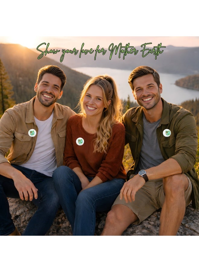 برينت شوب فور مي شارات أزرار يوم الأرض - شارة دائرية على شكل زر معدني شارة بدبوس|دبابيس صديقة للبيئة لاحتفالات يوم الأرض|تصميمات ممتعة وأنيقة - Image 5