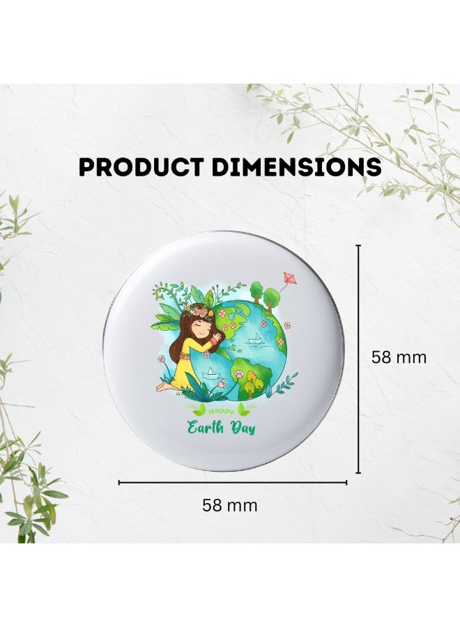 برينت شوب فور مي شارات أزرار يوم الأرض - شارة دائرية على شكل زر معدني شارة بدبوس|دبابيس صديقة للبيئة لاحتفالات يوم الأرض|تصميمات ممتعة وأنيقة - Image 4