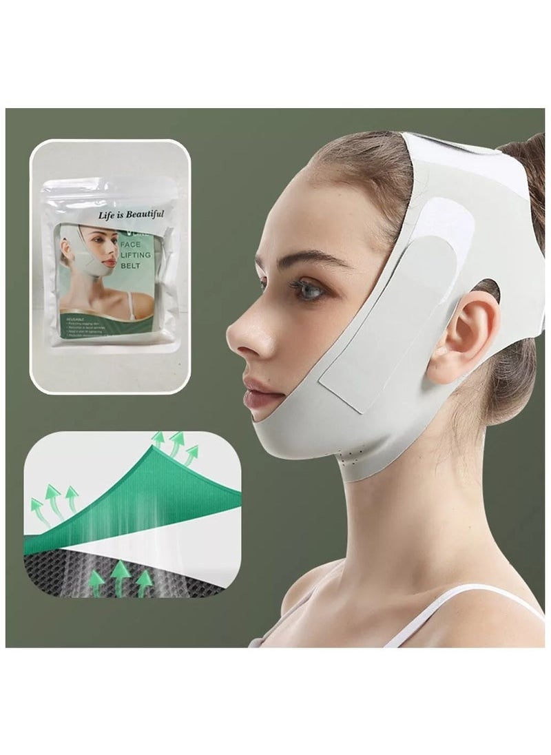 RUKYU - Anti-Aging Chin Strap - 2-in-1 Face Slimmer & Neck Toner | Ergonomic Design for Home Facial Massage (Green) - Image 1