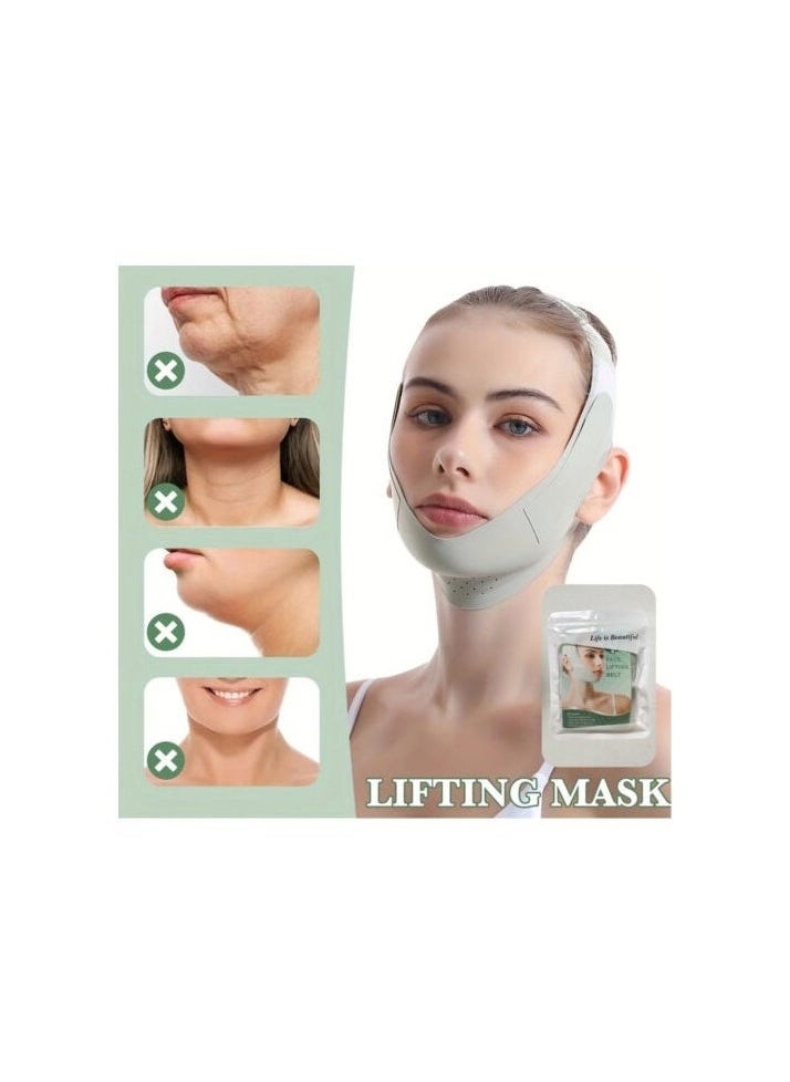 RUKYU - Anti-Aging Chin Strap - 2-in-1 Face Slimmer & Neck Toner | Ergonomic Design for Home Facial Massage (Green) - Image 1
