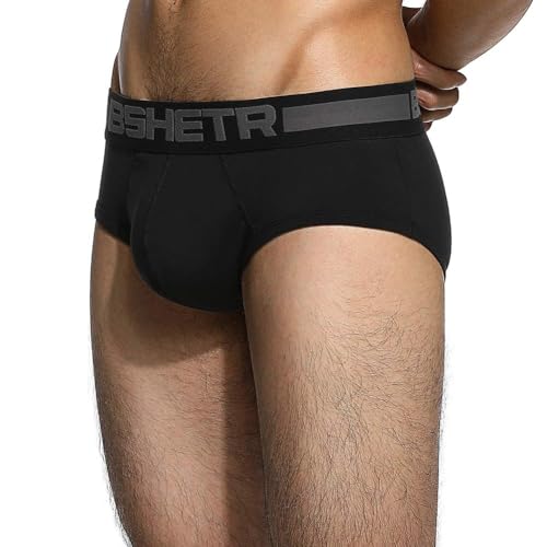 BSHETR Men's Underwear Briefs 5-Pack Cotton Low Rise Multi Color Soft Underpant (Black(5-Pack), Large 31"-33",79cm-84cm) - Image 3