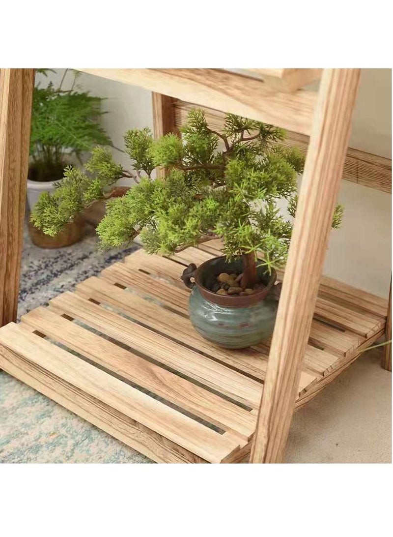 Generic FFD Wooden Flower Stand Foldable Plant Rack Plant Pot Display Shelf Ladder Design Flower Vase Shelves Multifunctional Wood Rack  - Image 3