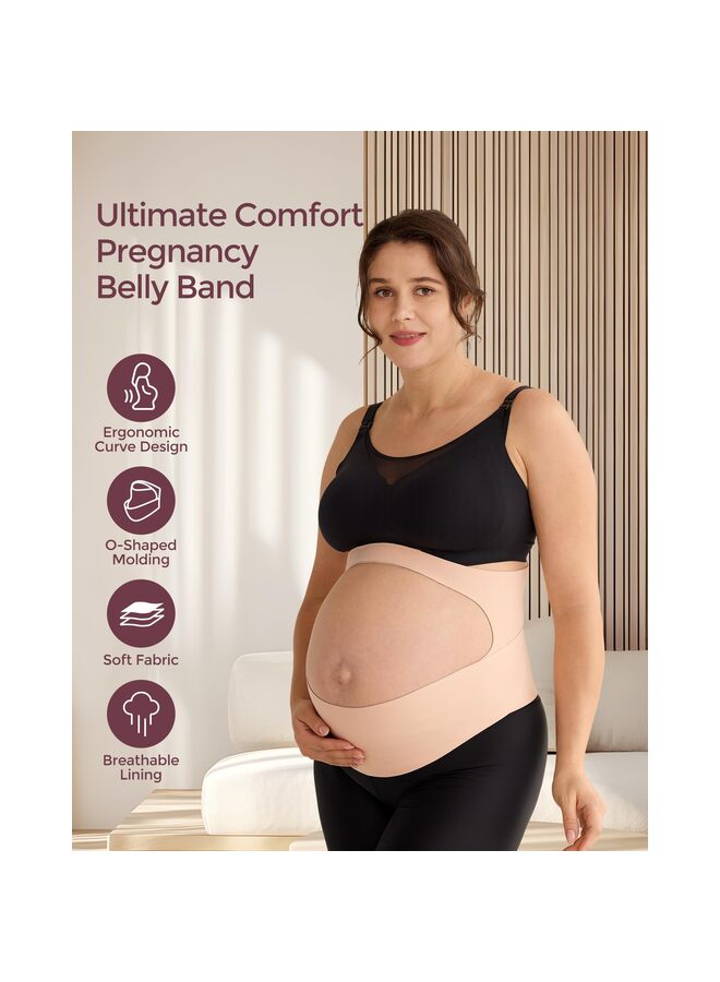 Pregnancy Belly Band, Support Maternity Belly Band, Invisible Pregnancy Belt for Back, Abdomen, Waist (Skin-toned, L) - Image 5