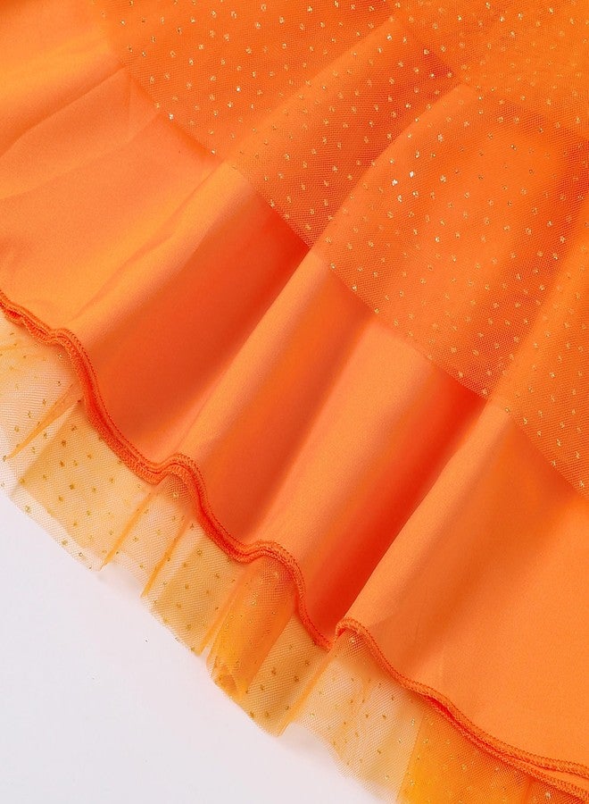 Magic Park 1-14Y Toddler Tutu Skirt Kid Tulle Skirts Little Girl Solid Color Short Skirt Girls Holiday Birthday Clothes (Orange,1-2 Years) - Image 5