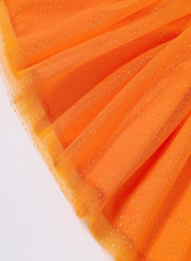Magic Park 1-14Y Toddler Tutu Skirt Kid Tulle Skirts Little Girl Solid Color Short Skirt Girls Holiday Birthday Clothes (Orange,1-2 Years) - Image 4
