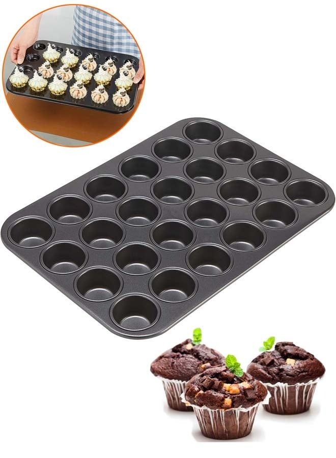 دوركو صينية المافن صينية مافن قوالب الخَبْز صينية كب كيك، قوالب مافن غير لاصقة، ٢٤ كوبًا، قوالب كب كيك، أدوات خبز، كب كيك، مافن، براونيز، وجبات خفيفة، صينية مافن صواني الخَبْز - Image 1