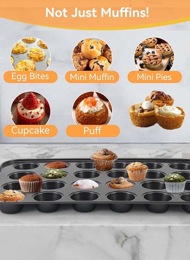 دوركو صينية المافن صينية مافن قوالب الخَبْز صينية كب كيك، قوالب مافن غير لاصقة، ٢٤ كوبًا، قوالب كب كيك، أدوات خبز، كب كيك، مافن، براونيز، وجبات خفيفة، صينية مافن صواني الخَبْز - Image 5