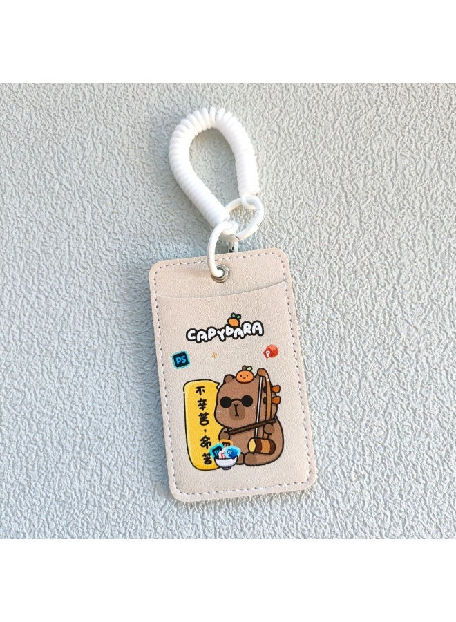 NIBEMINENT 1 - Piece PU Kpop Photo Card Holder Pendant Key Chain ID Badge Holder ID Card Holder Photo Card Protector for School ID Office ID Access Card for Women Girls