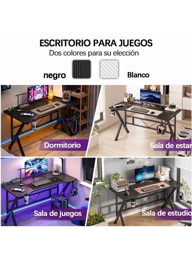 SHEIDLIN K-Shaped Leg Gaming Desk, Stable Metal Frame, Headphone Hook and Cable Management Design for Gaming & Office Use - Image 5