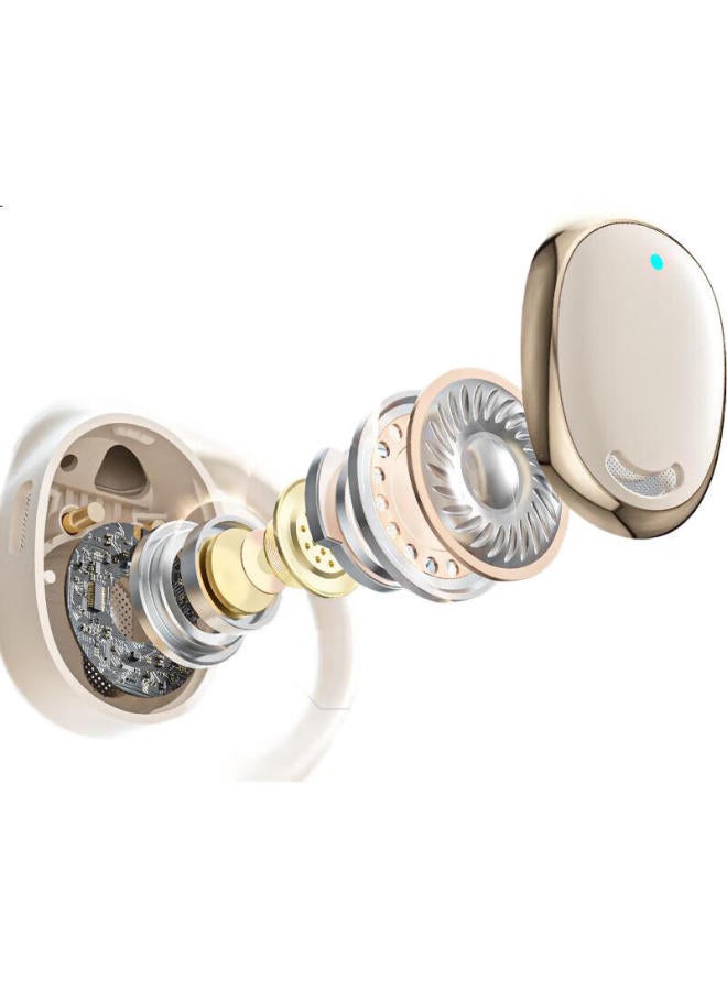 Claison Bluetooth Earhook Bone Conduction Concept Open-Ear Wireless Sports Running Cycling Noise-Canceling Earclip Earphones For Apple Huawei M70 - Milky White - Image 1