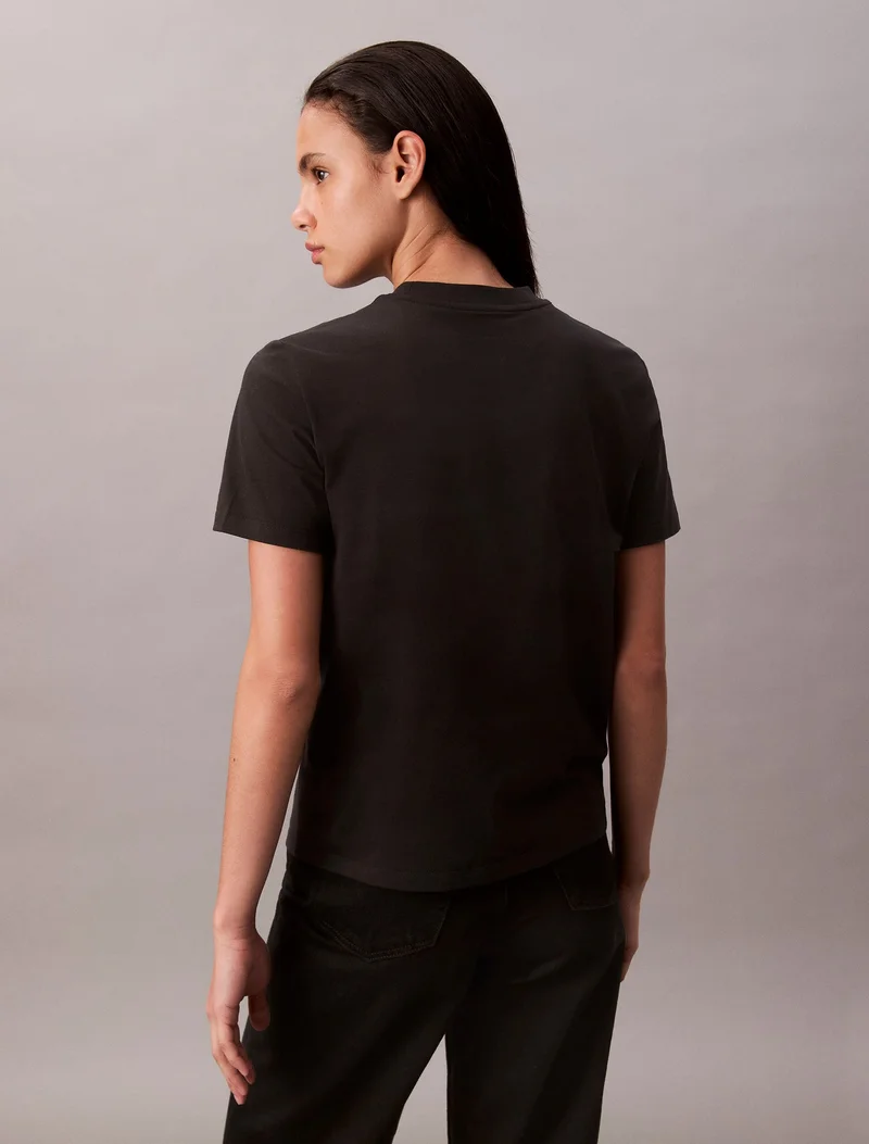Calvin Klein Jeans Black / Bright White 2 Pack Cotton Monogram T-Shirts for Women | Best Price UAE