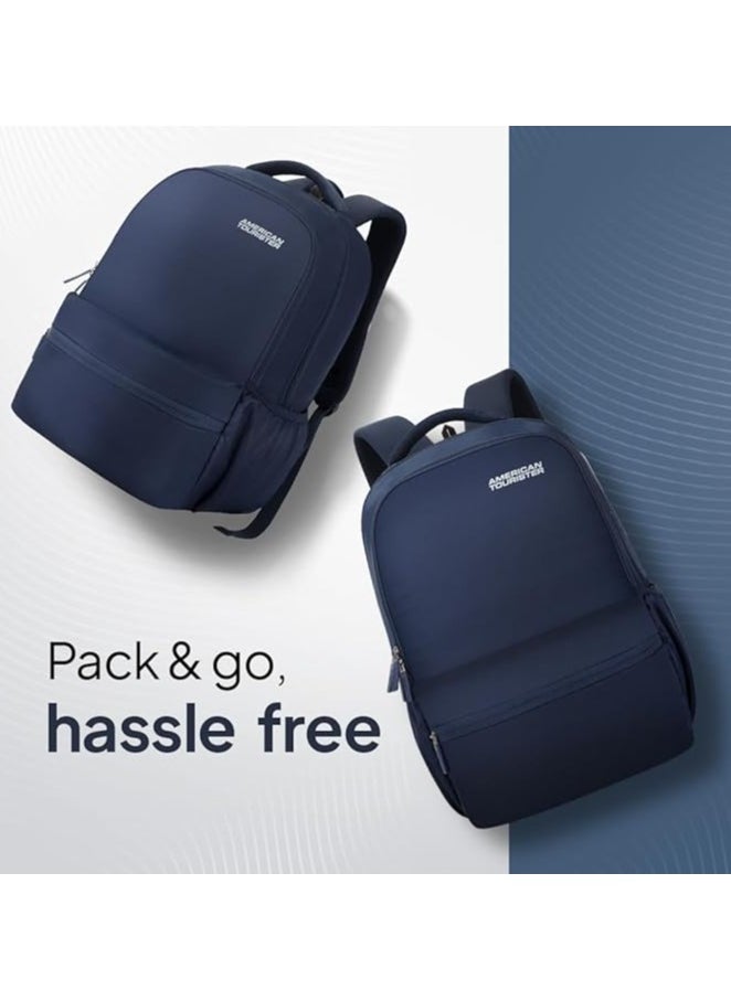 AMERICAN TOURISTER American Tourister Lex Style 01, 31L Volume College and Office Laptop Backpack with Front Organizer and Spacious Interiors for Men & Women - Navy  - Image 4