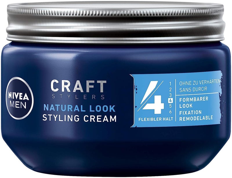 NIVEA MEN Styling Cream Pack of 1 (1 x 150 ml), Hair Cream for Malleable Hold without Hardening, Flexible Hair Gel for a Natural Look