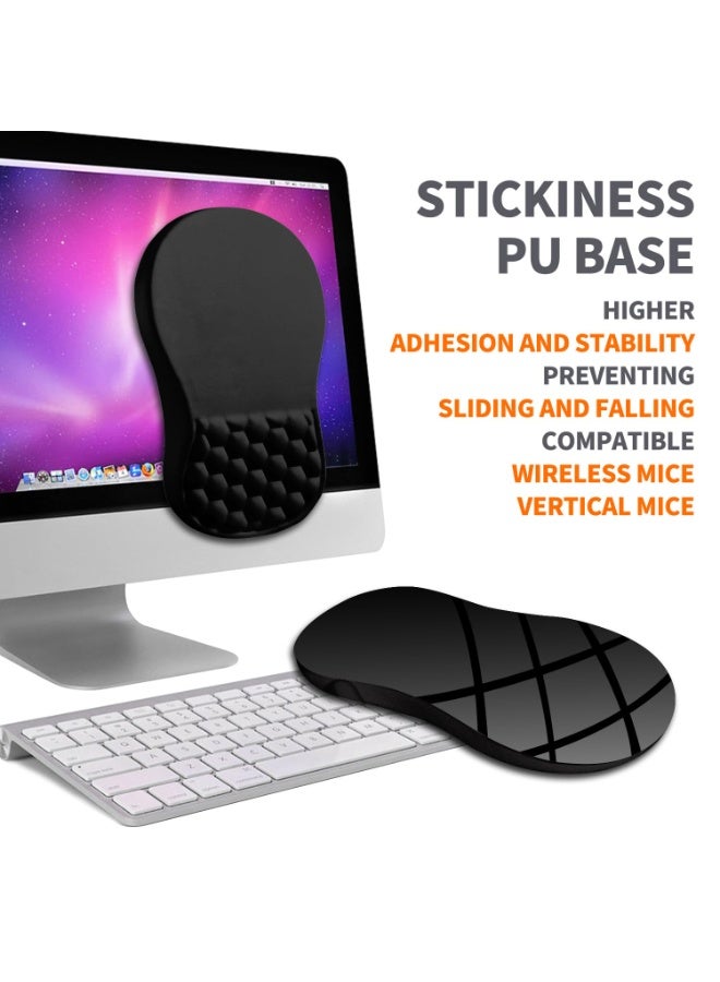 مريح مفصل الرسغ دعم لوحة الماوس ، وسادة رغوة الذاكرة مع تدليك محدب ، المعصم تخفيف الألم لوحة الماوس تصميم متدرج ، مناسبة لدعم المعصم ، 12.2 × 9.4 بوصة ، أسود - Image 5