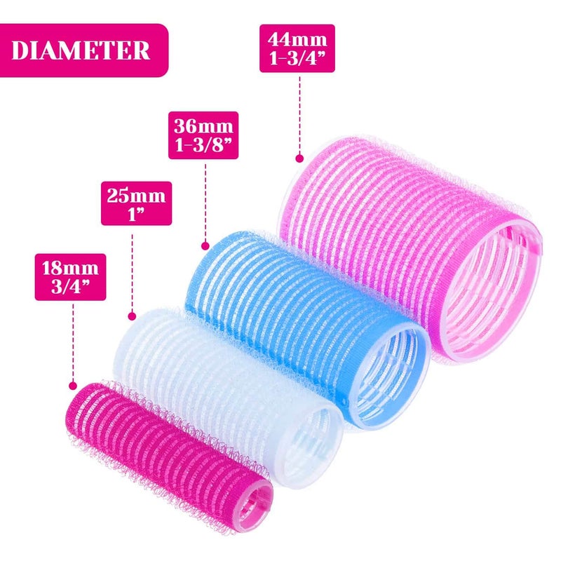 Anezus Self-Grip Rollers Set - 60 Pcs Multicolored Curlers and Clips for Hairstyling - Image 4
