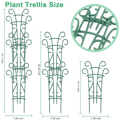 Qaobo Plant Trellis for Potted Plants 12 Pack Stackable Indoor Outdoor Climbing Houseplant Support with Garden Wire for Pothos Hoya Ivy Flower - Image 2