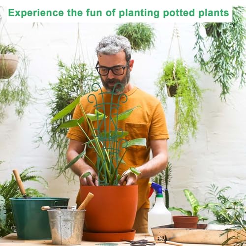 Qaobo Plant Trellis for Potted Plants 12 Pack Stackable Indoor Outdoor Climbing Houseplant Support with Garden Wire for Pothos Hoya Ivy Flower - Image 3