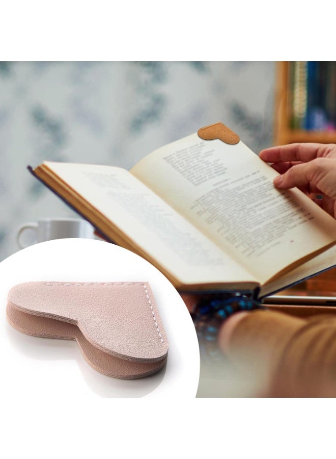 Leather Heart Bookmarks, Wayzton Corner Page Book Accessories for Women, Kids, Cute Handmade Reading Gifts (باللغة الإنجليزية) - Image 4