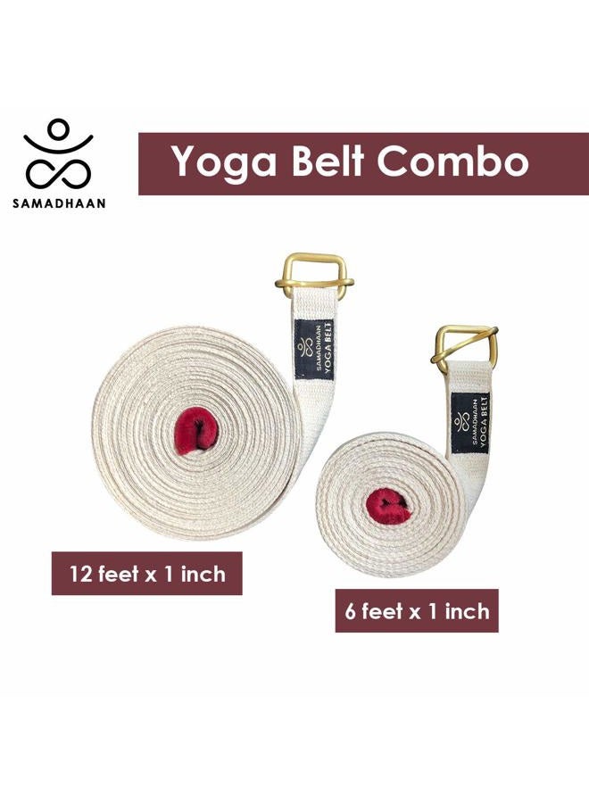 Samadhaan Yoga Straps for Stretching, Combo of 2 (12ft and 6ft)-Short and Long Adjustable Yoga Strap with Carrying Box. Useful for Daily Stretching, Yoga, Pilates, Physical Therapy and Fitness - Image 4