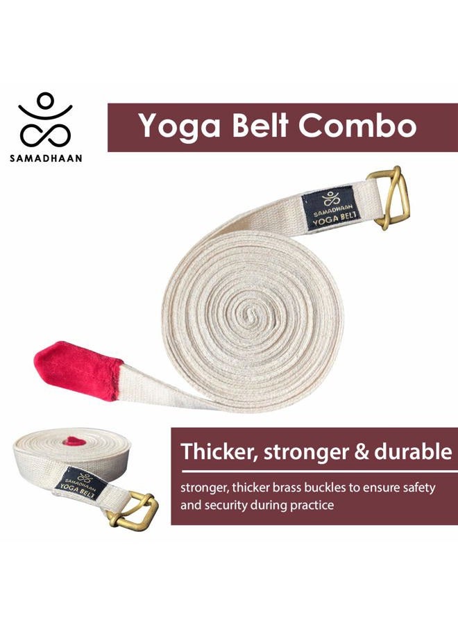 Samadhaan Yoga Straps for Stretching, Combo of 2 (12ft and 6ft)-Short and Long Adjustable Yoga Strap with Carrying Box. Useful for Daily Stretching, Yoga, Pilates, Physical Therapy and Fitness - Image 2
