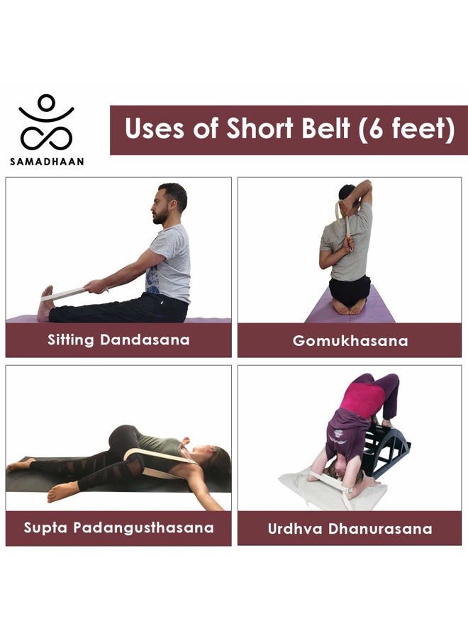 Samadhaan Yoga Straps for Stretching, Combo of 2 (12ft and 6ft)-Short and Long Adjustable Yoga Strap with Carrying Box. Useful for Daily Stretching, Yoga, Pilates, Physical Therapy and Fitness - Image 5