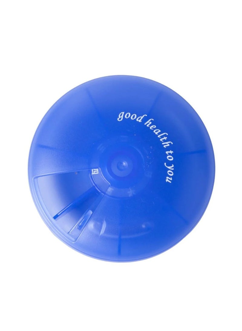 Blue Weekly 7 - Pills Organiser Supplements Vitamins | East to Carry Travel | Home | Office | Round Box - Image 1