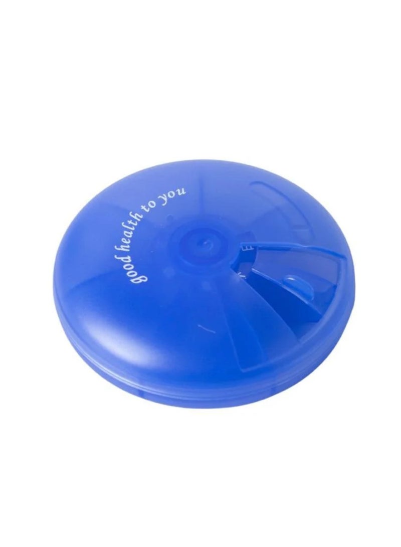 Blue Weekly 7 - Pills Organiser Supplements Vitamins | East to Carry Travel | Home | Office | Round Box - Image 3