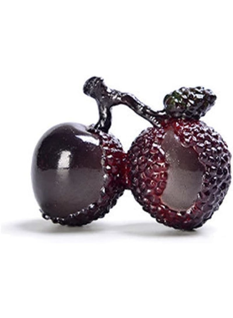 SYOSI Tea Pet for Litchi, Resin Lychee Figurine Craft, Kung Fu Tea Ornament with Heat Discoloration, Decorative Sculpture for Tea Lovers, Tray Hot Water Dispenser Decor, Kitchen Decoration (2 Lychees) - Image 3