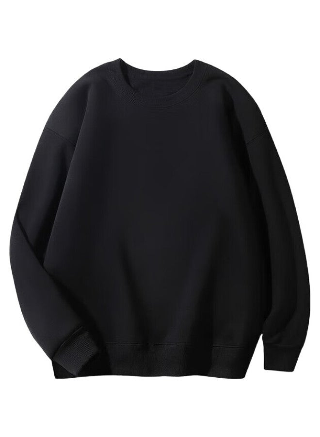 GENIOLAMODE Senma Group Men'S Sweatshirt Style Solid Color Casual Round Neck Pullover, Loose Comfortable Versatile Long-Sleeve Top - Image 2