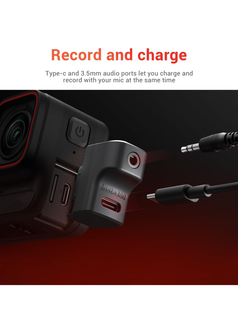 CMGTYYD. مهايئ ميكروفون إنستا 360 آيس برو لملحقات إنستا 360 آيس، ميكروفونات خارجية من النوع C ومنافذ صوت 3.5 ملم متوافقة مع إنستا 360 آيس / إنستا 360 آيس برو  - Image 2