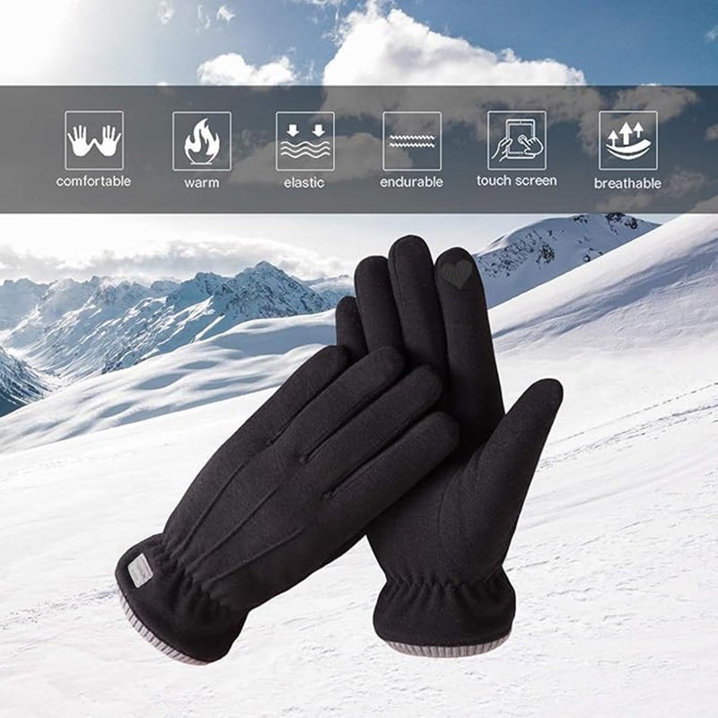 XuoAz Winter Gloves Men Women, Warm Fleece Lined Gloves,Thermal Touchscreen Outdoor Snow Gloves for Cold Weather - Image 3