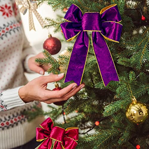 SIMISI RIBBON Purple Wide Velvet Ribbon Wired for Christmas Tree, Garland, Wreath, 2.5 Inch 5 Yards - Image 5