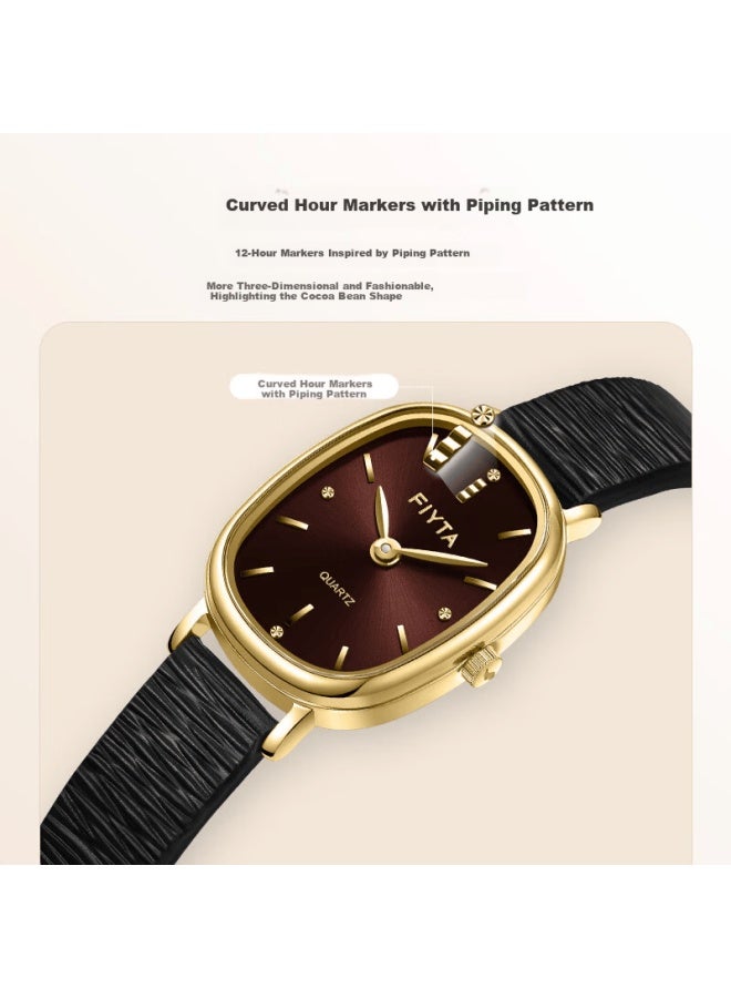 Fiyta Qincheng Series Little Cocoa Caramel Cocoa Brown Vintage Fashion Women's Watch Holiday Birthday Gift For Wife - Image 4
