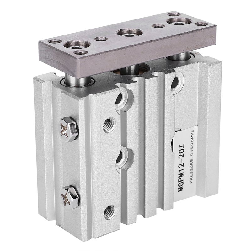 Three-Rod Air Cylinder 12mm Bore 30-100mm Stroke High Guidance Accuracy - Compact Structure Aluminum Alloy for Precision Manufacturing - Image 2