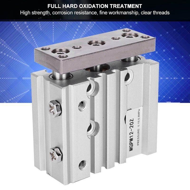 Three-Rod Air Cylinder 12mm Bore 30-100mm Stroke High Guidance Accuracy - Compact Structure Aluminum Alloy for Precision Manufacturing - Image 5