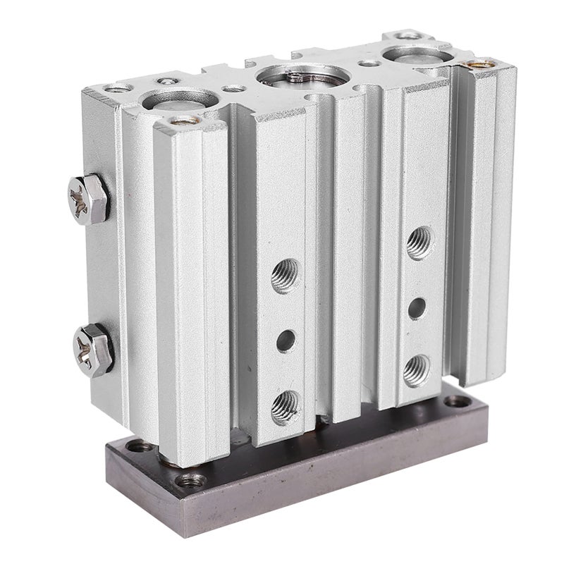 Three-Rod Air Cylinder 12mm Bore 30-100mm Stroke High Guidance Accuracy - Compact Structure Aluminum Alloy for Precision Manufacturing - Image 3