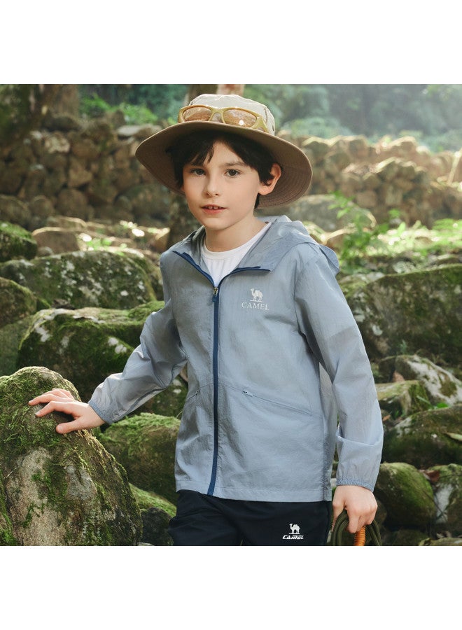 camel Kids Sun Protection Jacket, Girls' Lightweight Outerwear, Little 2025 Summer Boys' Sunscreen Clothing, Cooling Uv Protection - Image 3