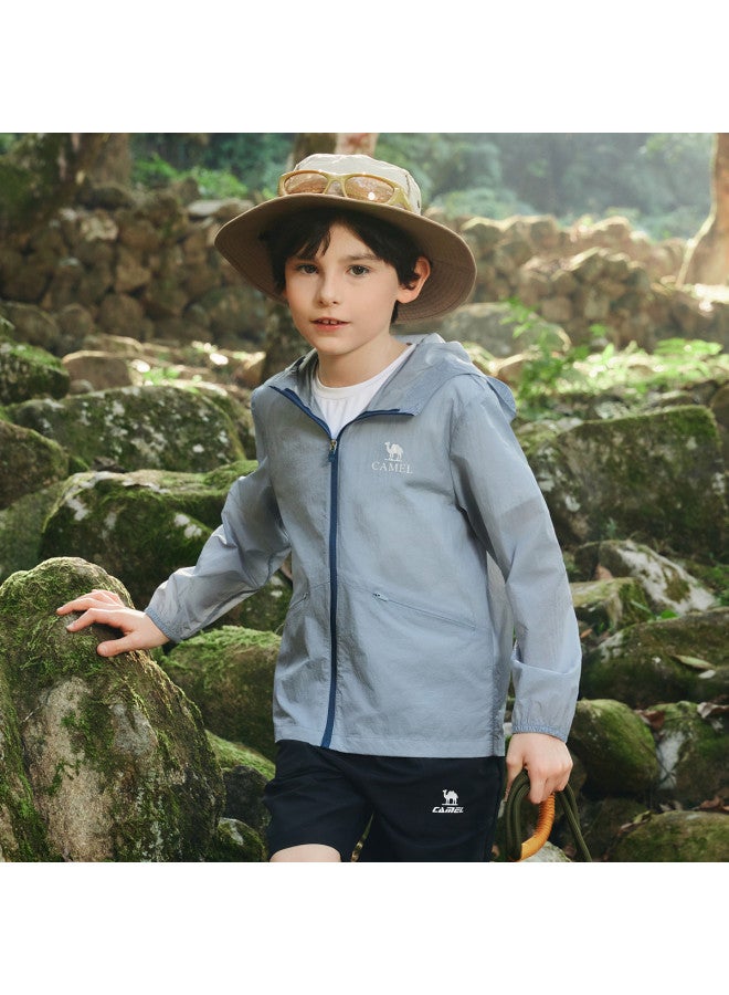 camel Kids Sun Protection Jacket, Girls' Lightweight Outerwear, Little 2025 Summer Boys' Sunscreen Clothing, Cooling Uv Protection - Image 5