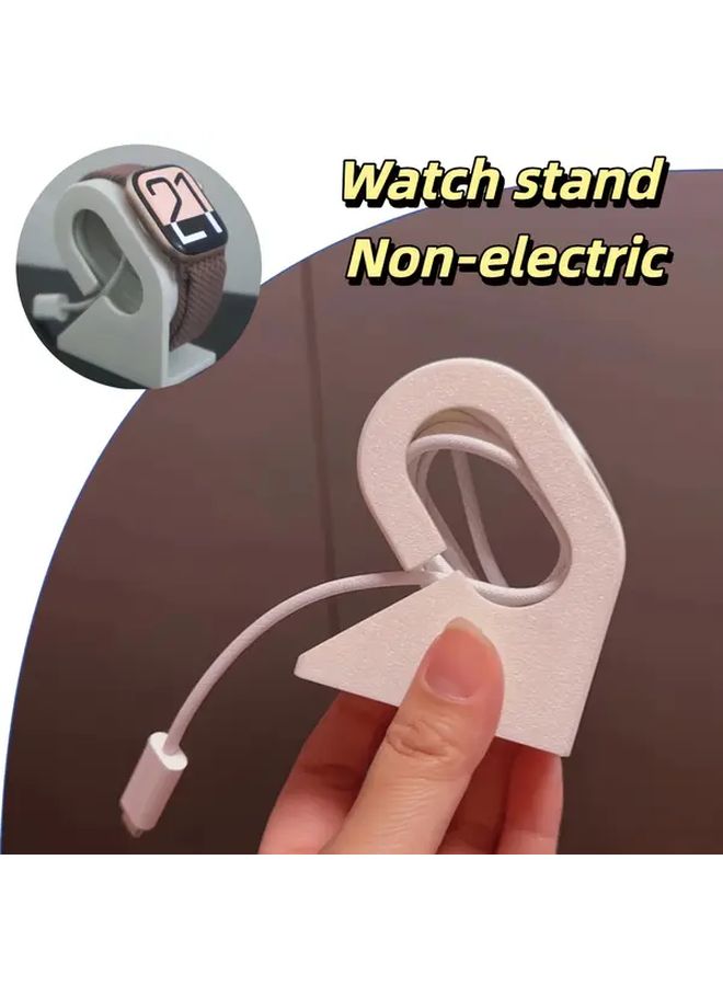 1 Pc Apple Watch Charging Base Green Plastic C Shaped Display Stand Lightweight Portable Durable Non Electric Smartwatch Accessory For Home Office Organization Display Holiday Gift Watch Charger Stand - Image 4