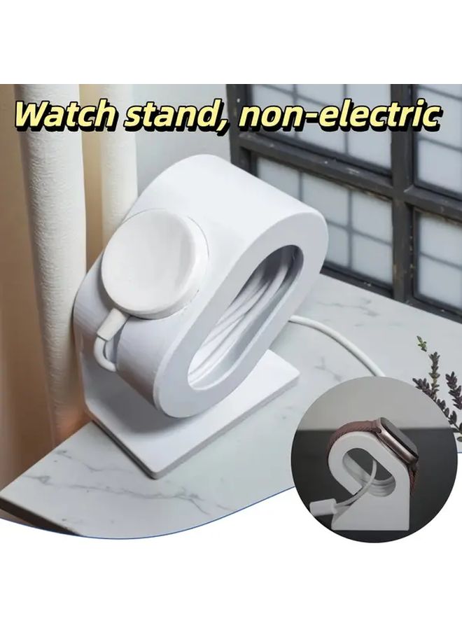 1 Pc Apple Watch Charging Base Green Plastic C Shaped Display Stand Lightweight Portable Durable Non Electric Smartwatch Accessory For Home Office Organization Display Holiday Gift Watch Charger Stand - Image 3