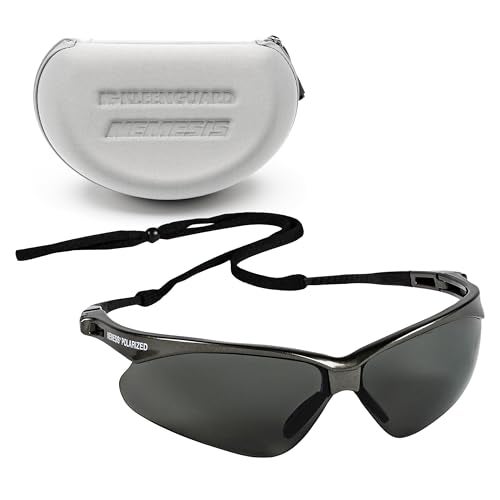 Kleenguard™ V30 Nemesis™ Polarized Safety Glasses (56568), Smoke Grey Lenses, Gunmetal Frame, Carrying Case, Unisex Sunglasses for Men and Women - Image 1
