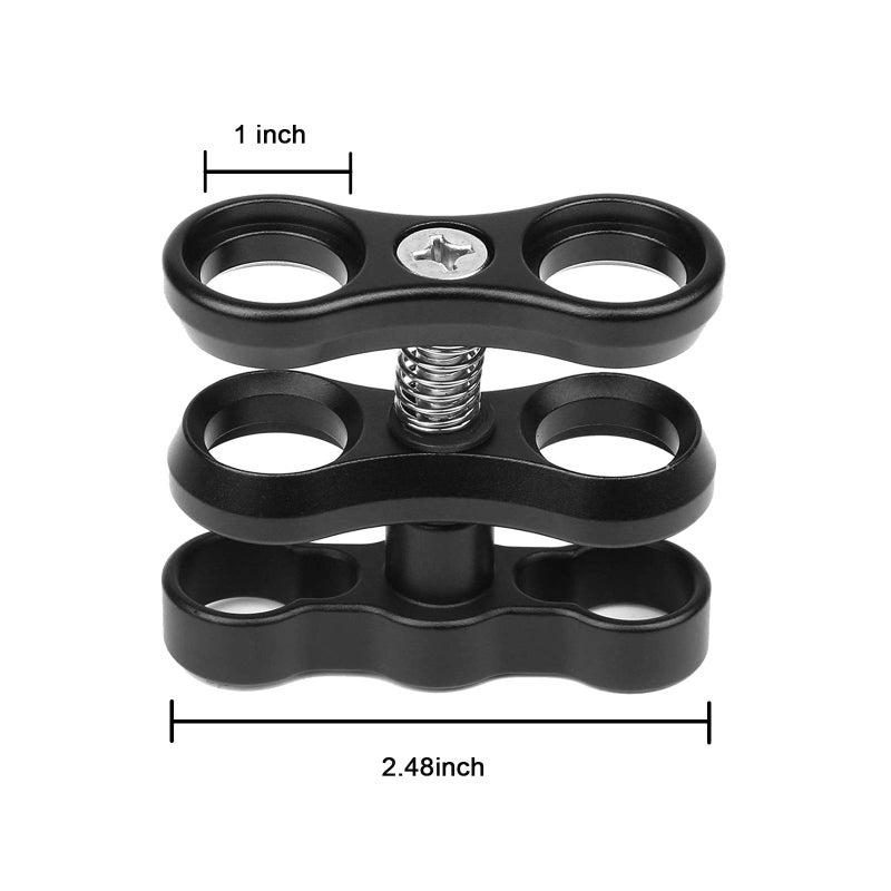 WLPREOE 2 PCS x 1" Inch Aluminum Standard Long Ball Clamp Mount for Underwater Diving Light Arm System,Work with Ram Mounts - Image 2