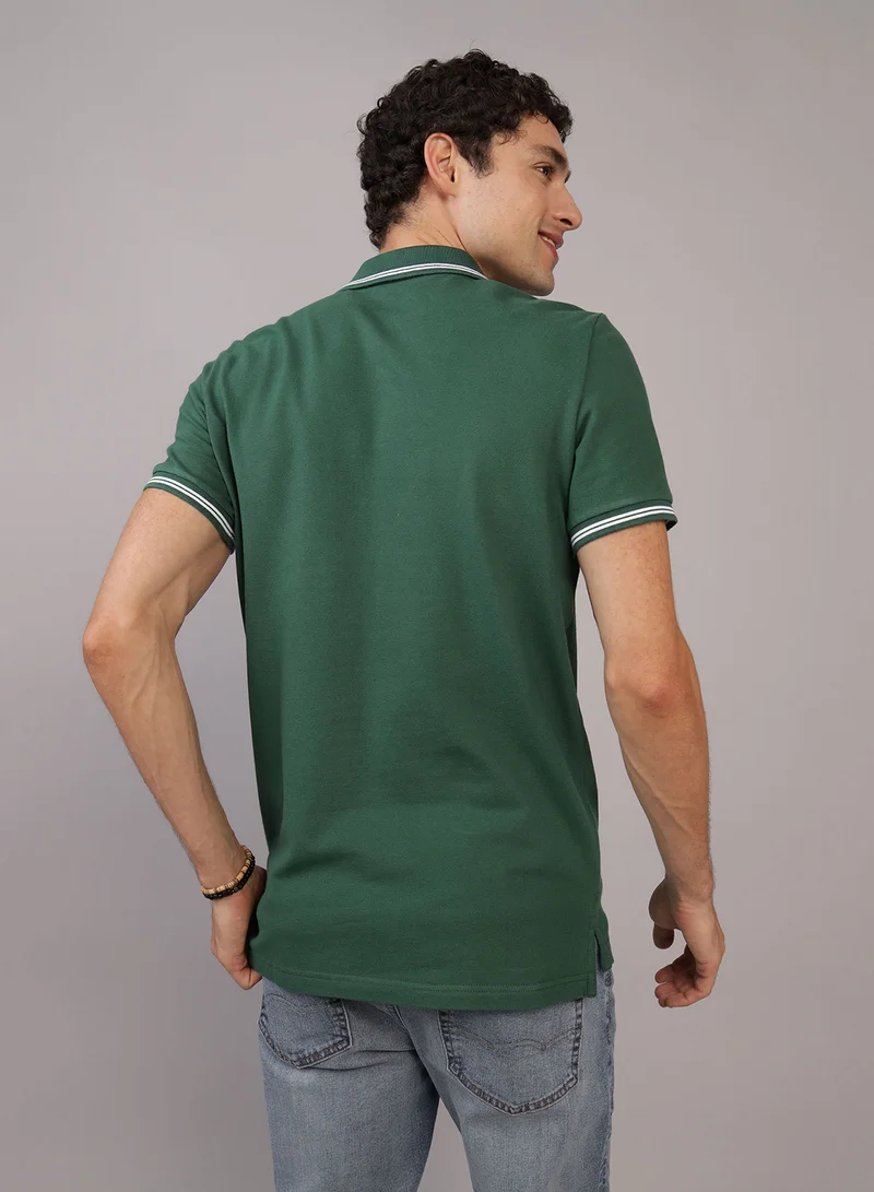امريكان ايجل Logo Slim Fit Pique Polo Shirt