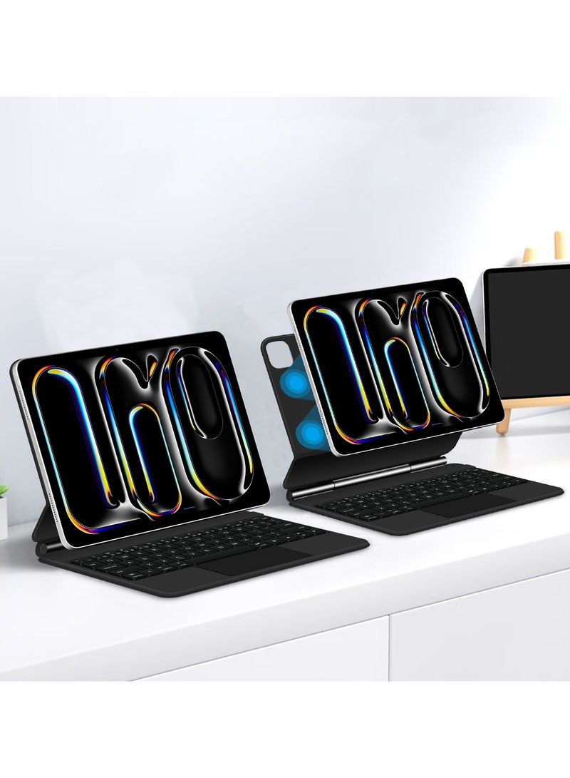 For iPad Pro 13-inch (M4) 2024 Magnetic Keyboard Case, Multi-Touch Trackpad Keyboard Case, Wireless Backlit Keyboard, Easy-to-Adjust Floating Stand - Image 5