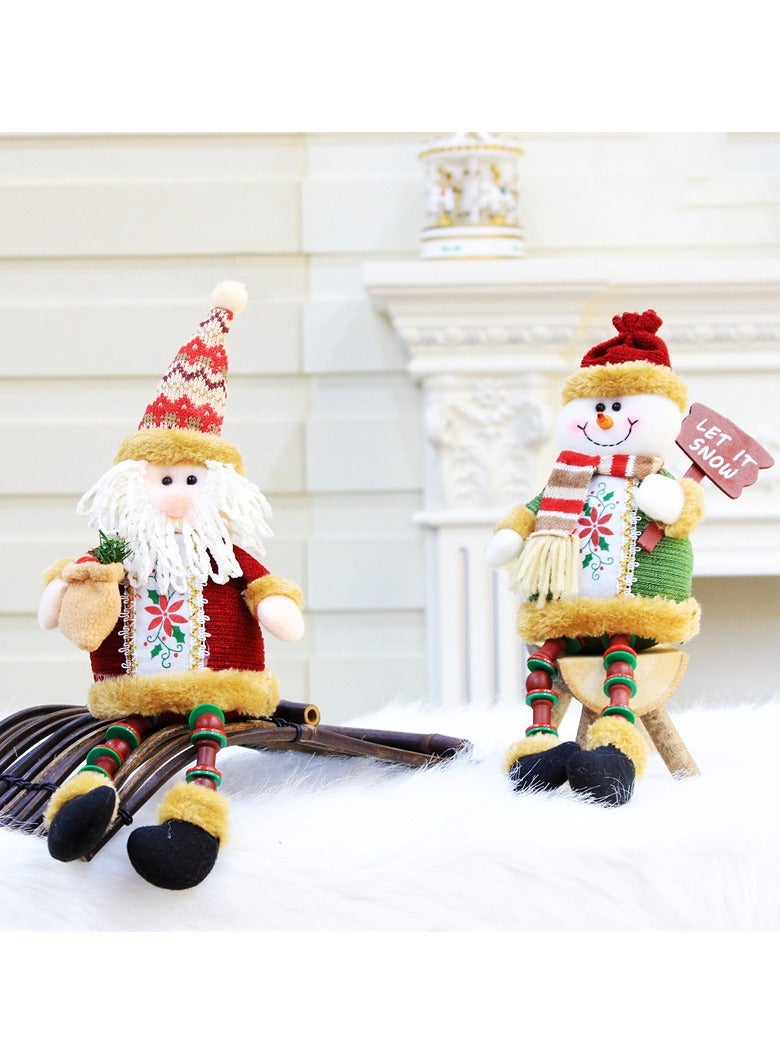 AUTOYSUR تمثال سانتا كلوز الثلجي والمزخرف بالأعياد مع رجل الثلج وغزلان العيد - زينة للموقد والطاولة للمنزل بديكور مريح للمنزل وحفلات داخلية (3 عبوات) - Image 4
