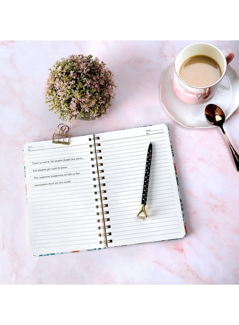 Barakah Spiral Notebook Journal for Women Hardcover Spiral Journal Lovely Blooming Floral Back Pocket Paper for Gifts Work Office and School Home Business Supplies A5 3 Pack - Image 3
