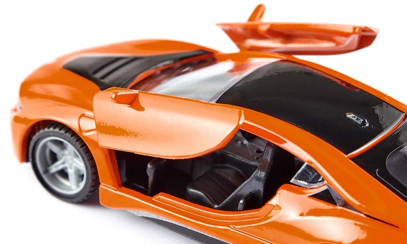 Siku 2348, BMW i8 LCI Sports Car, Orange/Black, Metal/Plastic, 1:50, Functional Doors, Removable Tyres - Image 2