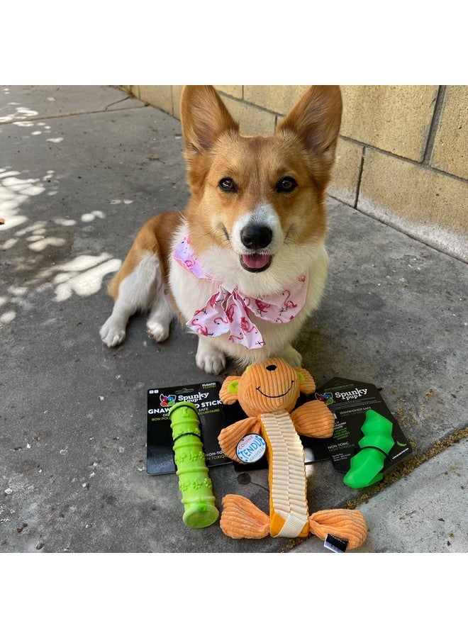 Spunky pup Wibbleez Dog Toy | Stretchy Nylon Webbing with Plush Squeaker Head and Crinkle Ends | Durable Tug Toy for All Breeds / Assorted Colors Green/Gator, Blue/Elephant, Orange/Monkey - Image 3