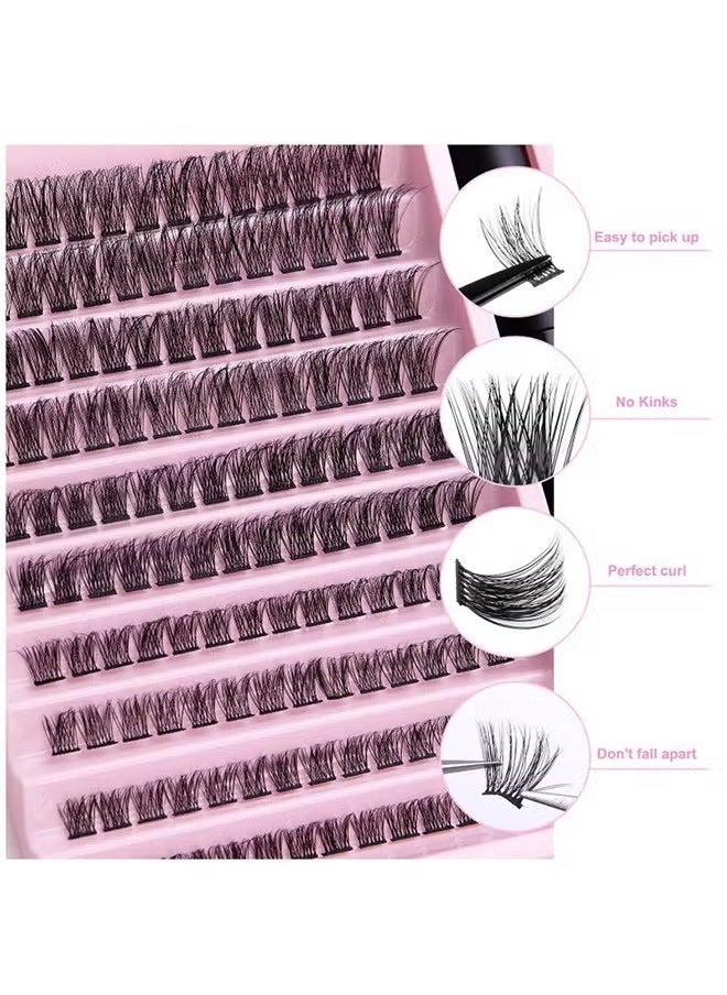 Generic - Individual Lashes Cluster Lashes DIY Eyelash Natural Look 3D Effect Black Individual False Eyelashes with Eyelash Glue - Image 1
