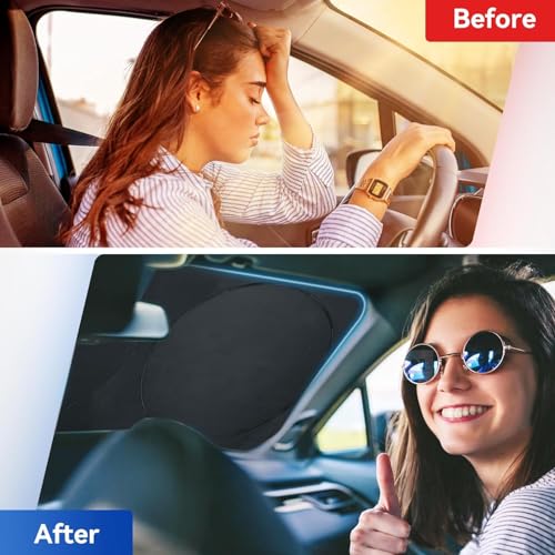 HSR Car Windshield Sun Shade Cover for Front Window with UV Protection, Foldable and Retractable Sun Visor Keeps Car Cool, Universal Fit (Size : 58 x 27 Inch) - Image 4